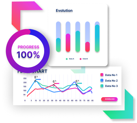 Data visualization charts shows the result of success Data Analysis.